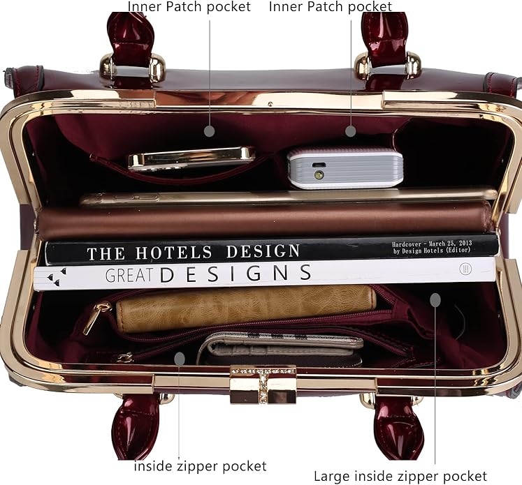 Red Patent Leather Classic Handbag