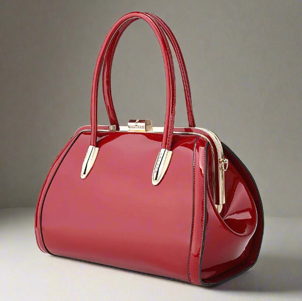 Patent Leather Handbag Classic Purse Diamond Clasp Gold Designer Bag Elegant Casual Luxury Pink Ivory Black Bronze Emerald Green Blue Red