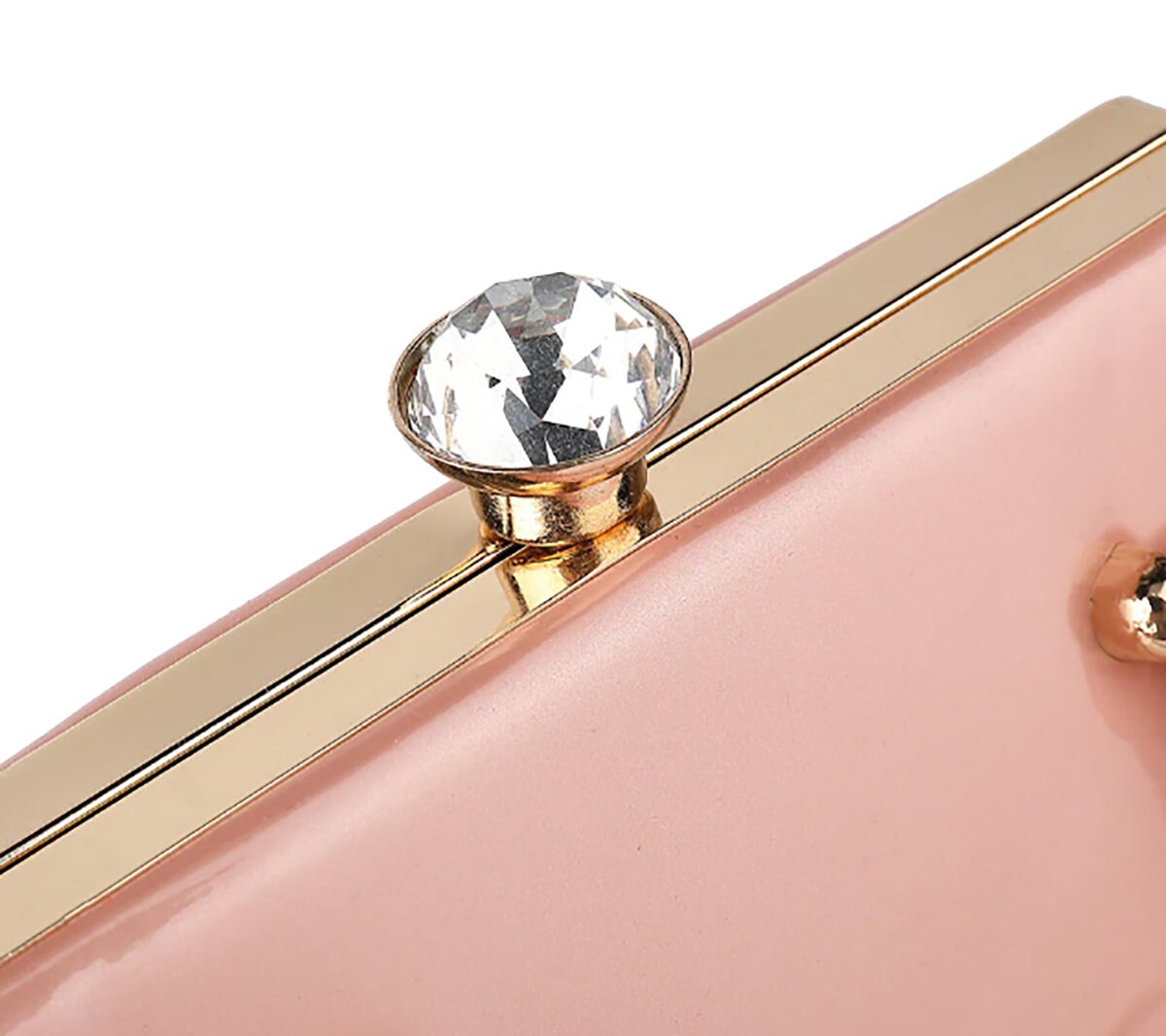 Red Patent Leather Handbag Gold Trim Rhinestone Gem Clasp Kiss Lock Elegant Chic Designer Bag Luxury Purse Women's Bag Ivory Blue Black Pink