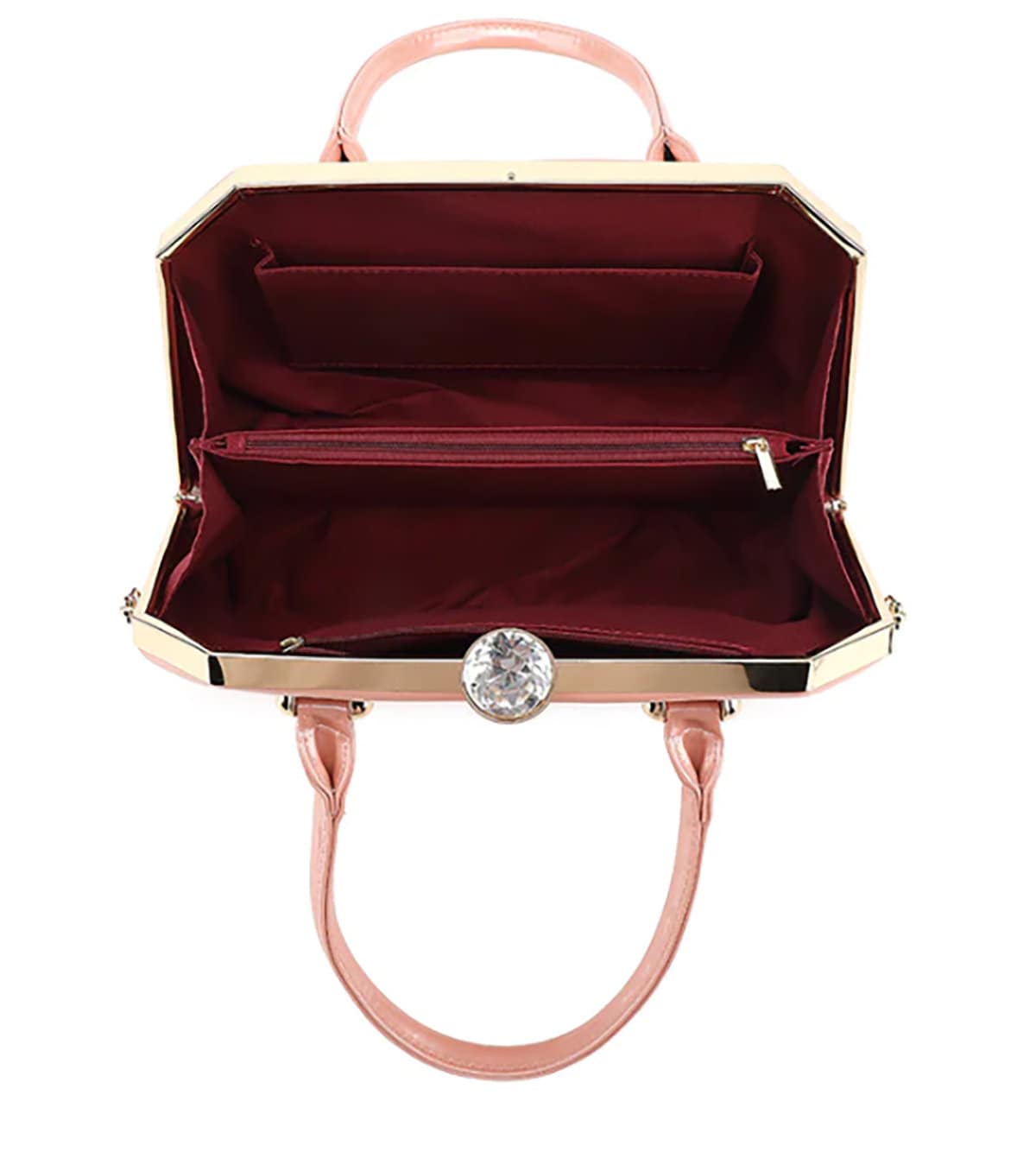 Red Patent Leather Handbag Gold Trim Rhinestone Gem Clasp Kiss Lock Elegant Chic Designer Bag Luxury Purse Women's Bag Ivory Blue Black Pink