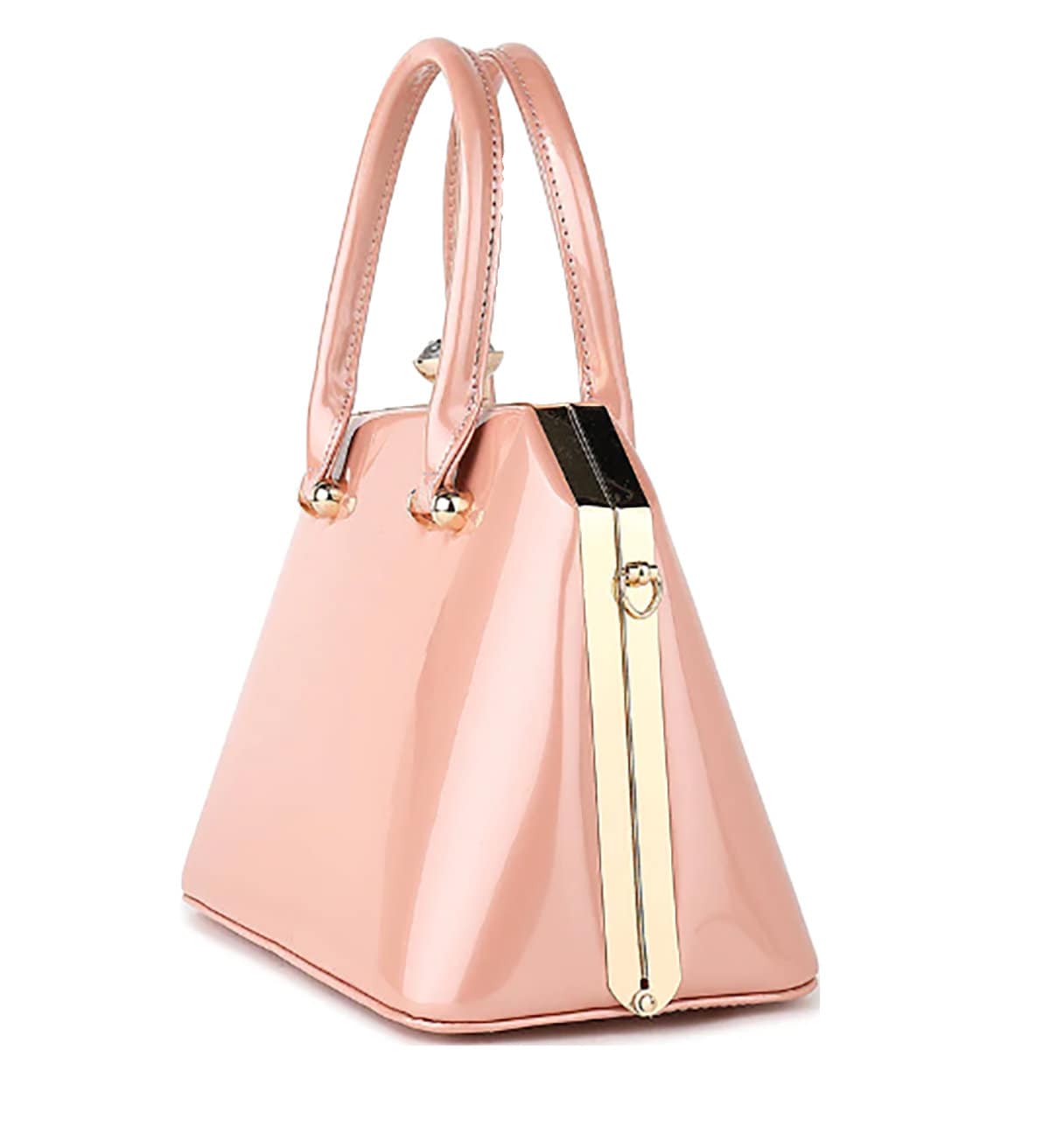 Red Patent Leather Handbag Gold Trim Rhinestone Gem Clasp Kiss Lock Elegant Chic Designer Bag Luxury Purse Women's Bag Ivory Blue Black Pink