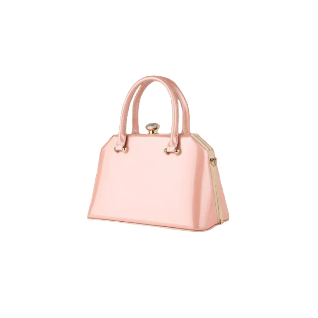 Red Patent Leather Handbag Gold Trim Rhinestone Gem Clasp Kiss Lock Elegant Chic Designer Bag Luxury Purse Women's Bag Ivory Blue Black Pink