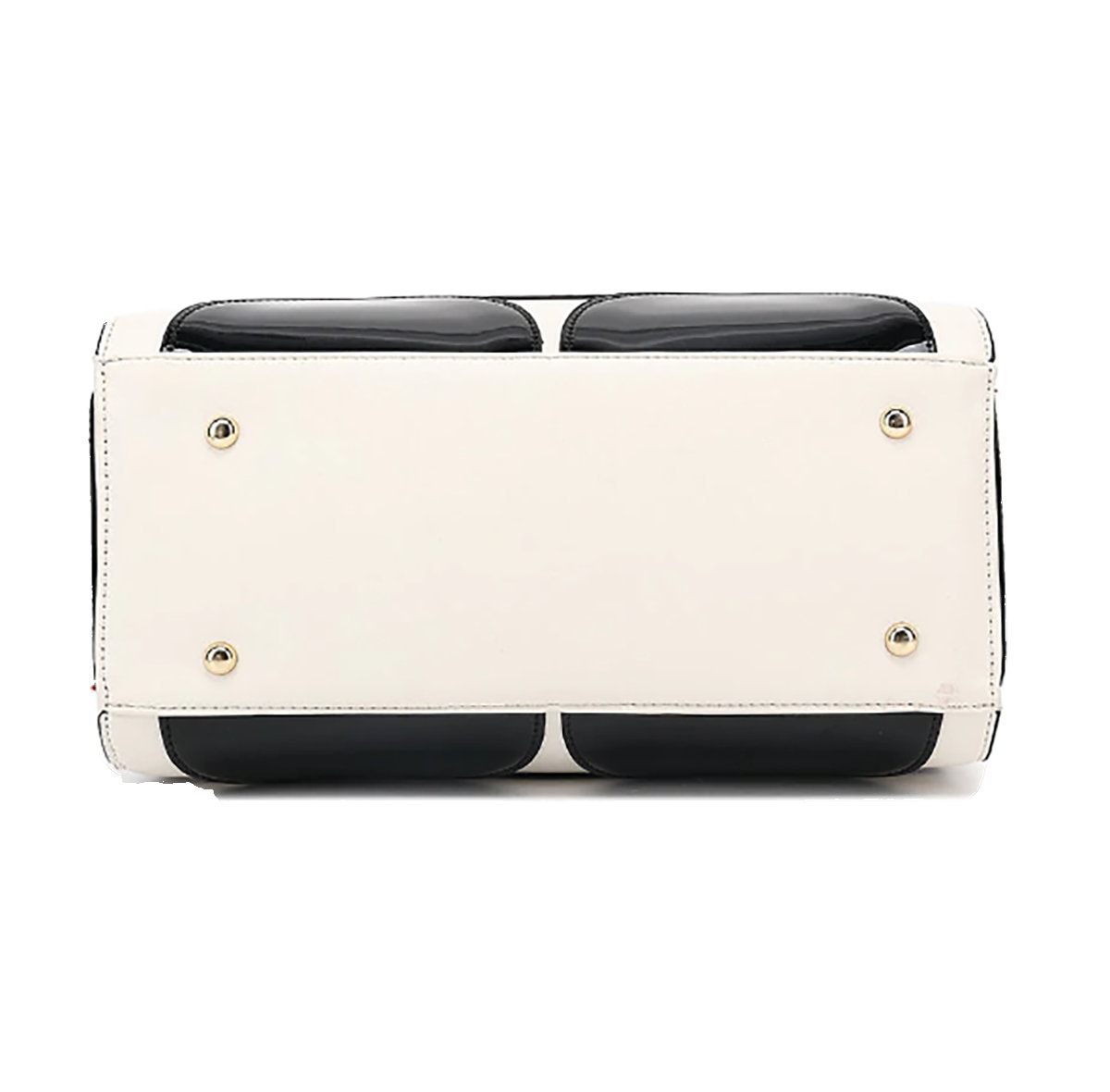 Paten Leather Handbag Lady Bug Black White Red Large Satchel Designer Bag Rhinestone Kiss Lock Clasp Luxury Purse